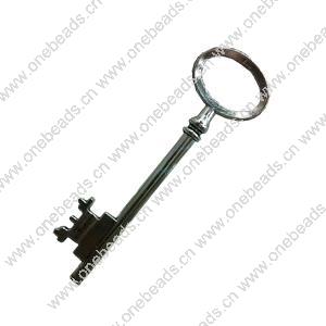 Pendant. Fashion Zinc Alloy jewelry findings. Key 80x25mm. Sold by Bag