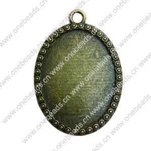 Zinc Alloy Cabochon Settings. Fashion Jewelry Findings. 55x40mm. Inner dia:30.2x40mm Sold by PC