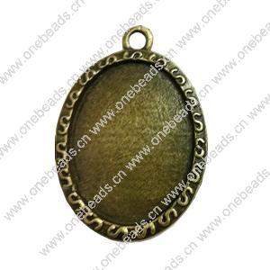 Zinc Alloy Cabochon Settings. Fashion Jewelry Findings. 40x35mm. Inner dia:23.2x30.5mm Sold by PC