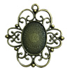 Zinc Alloy Cabochon Settings. Fashion Jewelry Findings. 58x52mm. Inner dia:22x29.3mm Sold by PC

