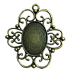 Zinc Alloy Cabochon Settings. Fashion Jewelry Findings. 58x52mm. Inner dia:22x29.3mm Sold by PC