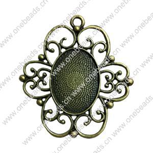 Zinc Alloy Cabochon Settings. Fashion Jewelry Findings. 58x52mm. Inner dia:22x29.3mm Sold by PC
