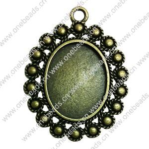 Zinc Alloy Cabochon Settings. Fashion Jewelry Findings. 53x42mm. Inner dia:23.2x29.8mm Sold by PC
