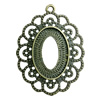 Zinc Alloy Cabochon Settings. Fashion Jewelry Findings. 53x39mm. Inner dia:20x29.1mm Sold by PC
