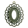 Zinc Alloy Cabochon Settings. Fashion Jewelry Findings. 53x39mm. Inner dia:20x29.1mm Sold by PC