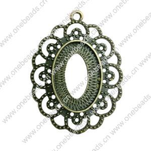 Zinc Alloy Cabochon Settings. Fashion Jewelry Findings. 53x39mm. Inner dia:20x29.1mm Sold by PC