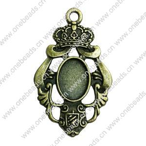 Zinc Alloy Cabochon Settings. Fashion Jewelry Findings. 50x30mm. Inner dia:12x16.5mm Sold by PC