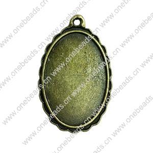 Zinc Alloy Cabochon Settings. Fashion Jewelry Findings. 35x25mm. Inner dia:21x31mm Sold by PC