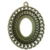 Zinc Alloy Cabochon Settings. Fashion Jewelry Findings. 73x55mm. Inner dia:30x40mm Sold by PC
