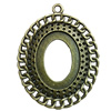 Zinc Alloy Cabochon Settings. Fashion Jewelry Findings. 73x55mm. Inner dia:30x40mm Sold by PC