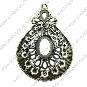 Zinc Alloy Cabochon Settings. Fashion Jewelry Findings. 85x59mm. Inner dia:18.5x25.6mm Sold by PC