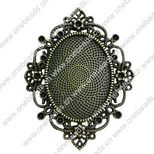 Zinc Alloy Cabochon Settings. Fashion Jewelry Findings. 55x52mm. Inner dia:30x40mm Sold by PC