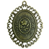 Pendant. Fashion Zinc Alloy jewelry findings.  53x40mm. Sold by PC
