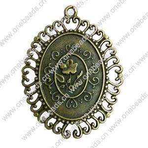 Pendant. Fashion Zinc Alloy jewelry findings.  53x40mm. Sold by PC