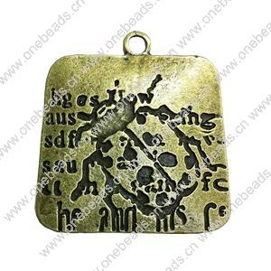 Pendant. Fashion Zinc Alloy jewelry findings.  38x35mm. Sold by PC
