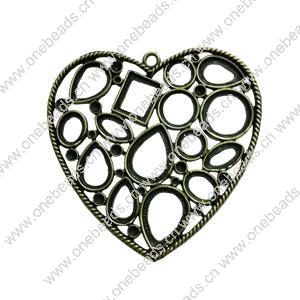 Pendant. Fashion Zinc Alloy jewelry findings. Heart 60x60mm. Sold by PC