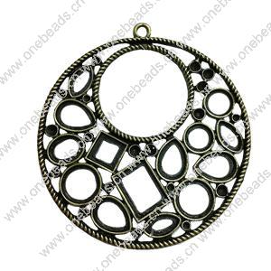 Pendant. Fashion Zinc Alloy jewelry findings. Flat Round 65x60mm. Sold by PC