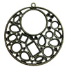 Pendant. Fashion Zinc Alloy jewelry findings. Flat Round 65x60mm. Sold by PC

