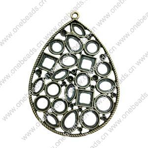 Pendant. Fashion Zinc Alloy jewelry findings. Teardroop 67x47mm. Sold by PC