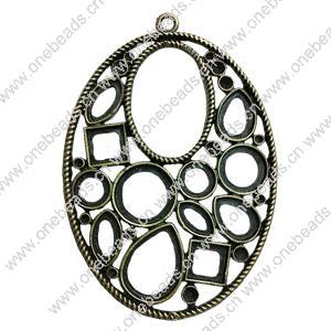 Pendant. Fashion Zinc Alloy jewelry findings.  67x45mm. Sold by PC