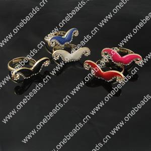 Zinc Alloy Enamel Finger Rings with crystal, Sold by Box