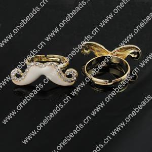 Zinc Alloy Enamel Finger Rings with crystal, Sold by pc