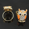 Zinc Alloy Enamel Finger Rings with crystal, Sold by pc
