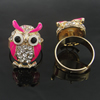 Zinc Alloy Enamel Finger Rings with crystal, Sold by pc