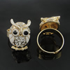 Zinc Alloy Enamel Finger Rings with crystal, Sold by pc
