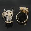 Zinc Alloy Enamel Finger Rings with crystal, Sold by pc
