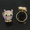 Zinc Alloy Enamel Finger Rings with crystal, Sold by pc