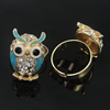 Zinc Alloy Enamel Finger Rings with crystal, Sold by pc
