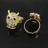 Zinc Alloy Enamel Finger Rings with crystal, Sold by pc