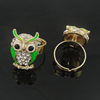 Zinc Alloy Enamel Finger Rings with crystal, Sold by pc