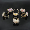 Zinc Alloy Enamel Finger Rings with crystal, Sold by Box