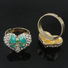 Zinc Alloy Enamel Finger Rings with crystal, Sold by pc
