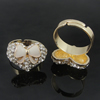 Zinc Alloy Enamel Finger Rings with crystal, Sold by pc