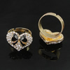 Zinc Alloy Enamel Finger Rings with crystal, Sold by pc
