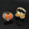Zinc Alloy Enamel Finger Rings with crystal, Sold by pc
