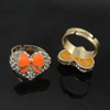 Zinc Alloy Enamel Finger Rings with crystal, Sold by pc