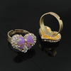 Zinc Alloy Enamel Finger Rings with crystal, Sold by pc