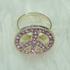 Zinc Alloy Finger Rings with crystal, Sold by PC
