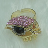 Zinc Alloy Finger Rings with crystal, Sold by PC
