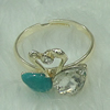 Zinc Alloy Finger Rings with crystal, Sold by PC