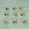 Zinc Alloy Finger Rings with crystal, Sold by Box
