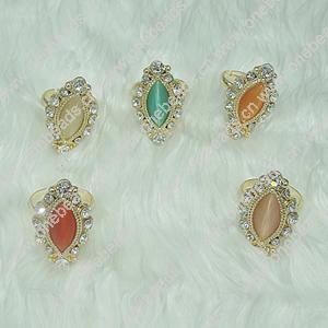 Zinc Alloy Finger Rings with crystal, Sold by Box