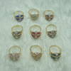 Zinc Alloy Finger Rings with crystal, Sold by Box