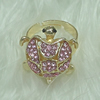 Zinc Alloy Finger Rings with crystal, Sold by PC
