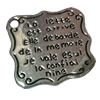 Pendant. Fashion Zinc Alloy jewelry findings. Square 30x30mm. Sold by Bag