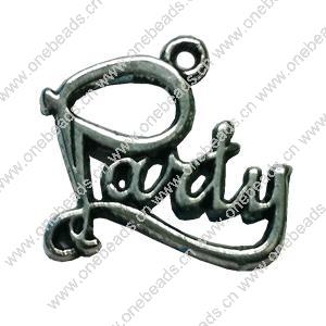 Pendant. Fashion Zinc Alloy jewelry findings. Letter 18x17mm. Sold by Bag